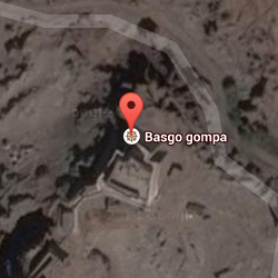 Map showing the location of Basgo Monastery 