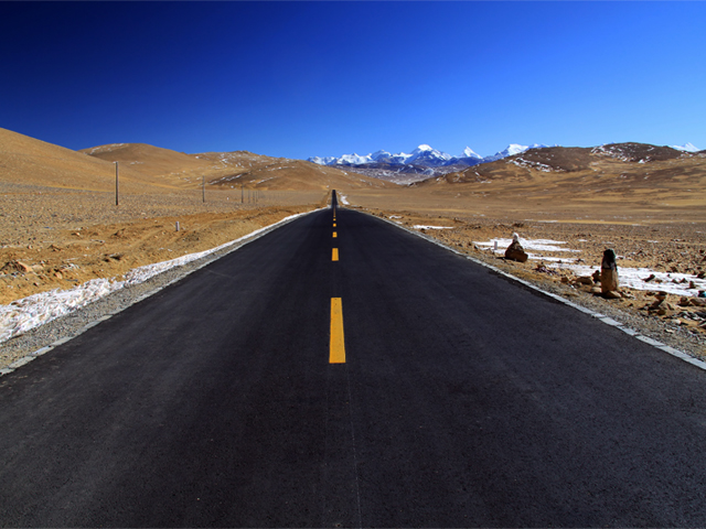 The famous Friendship highway between Tibet and Nepal
