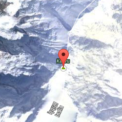 Map showing the location of Kabru (7,412 m)