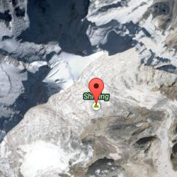Map showing the location of Shivling  (6,543 m)