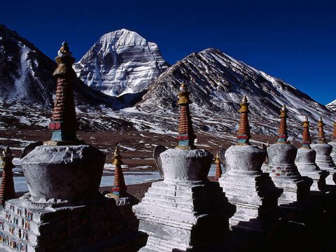 Stupas, With The North Face Of Mount Kailash, Day Kailash Mansarovar Overland Yatra Via Kodari Border