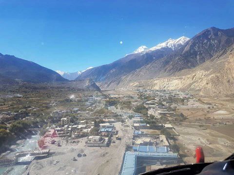 Flying above Jomsom, Hrs Muktinath Helicopter Tour From Kathmandu