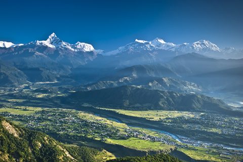 View of Annapurna Range from Sarangkot, Days Nepal India Independence Day Weekend Group Tour Package