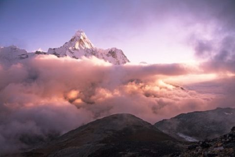 Ama Dablam Sunset In Nepal, Ama Dablam