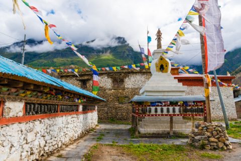 Prayer wheels in Manang village, Annapurna Conservation Area, Annapurna Circuit & Tilicho Lake Trek 16 Days