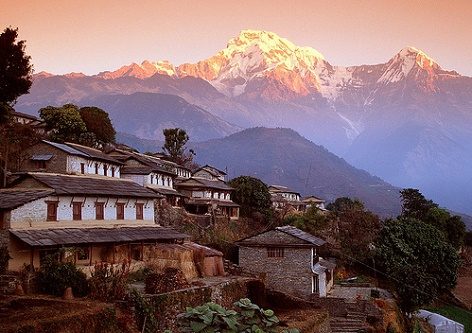 Chandruk Village & Annapurna South - Nepal Himalayas, Annapurna South