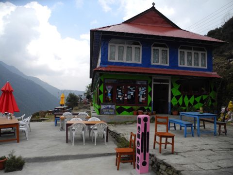 Machha Puchhre Guest House Patio, Banthanti Kaski