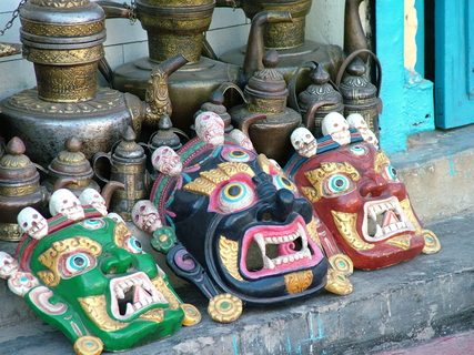Boudhanath Mask Detail, Boudhanath