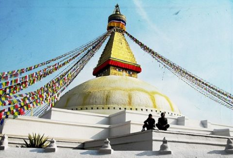 Boudhanath With Prayer Flags - Kathmandu NP, Boudhanath