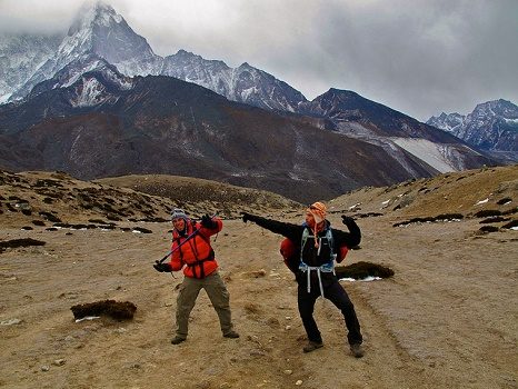 Hikers At Everest Base Camp - Nepal Himalayas, Dingboche