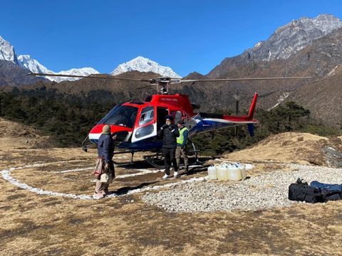 Stoppage at Gorekshep, Everest Base Camp Helicopter Tour
