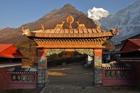 Buddhist Tengboche monastery in Himalaya mountains, Nepal, Everest Base Camp Trek 12 Days