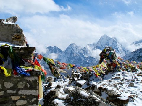Prayer Flags, Everest South Face Expedition 2014