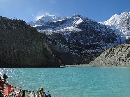 Gangapurna Glacial Lake View - Annapurna Region Nepal, Gangapurna Lake