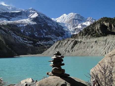 Mani Stones @ Gangapurna Lake - Annapurna - Central Nepal, Gangapurna Lake