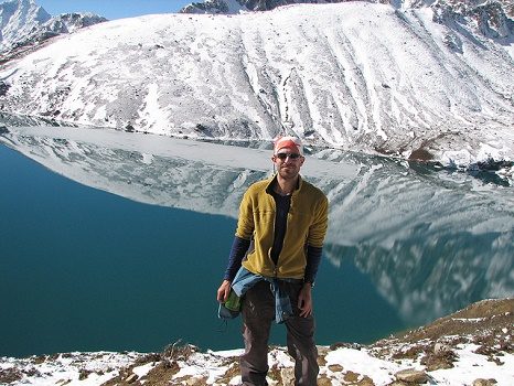 Hiker By Gokyo Lake - Nepal Sagarmatha National Park, Gokyo