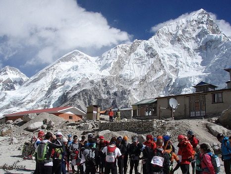 Hiker Group At Gorak Shep - Nepal Himalayas, Gorak Shep