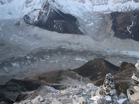 Nepal Island Peak Merging Glaciers, Imja Tsho