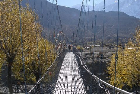 Suspension Bridge Near Jomsom - Annapurna Nepal, Jomsom
