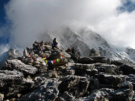 Hikers On Kala Patthar Peak, Kala Patthar