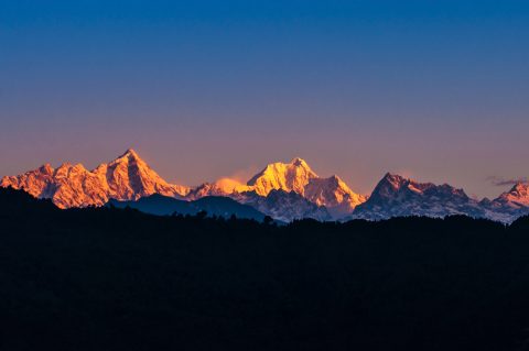 The majestic Kanchenjunga range, Kanchenjunga North and South 28 Day Trek