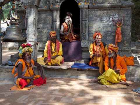 Locals at the Pashupatinath Temple, Kathmandu and Pokhara 5 Day Tour