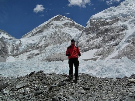 Hiker At Khumbu Icefall - Nepal Himalayas, Khumbu Icefall