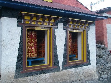 Khumjung Gompa Prayer Wheels - Solukhumbu - Nepal, Khumjung
