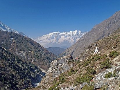 Looking Down Valley Towards Kongde Ri - Nepal Himalayas, Kongde Ri