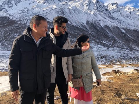 Guests exploring Langtang, Langtang Helicopter Tour
