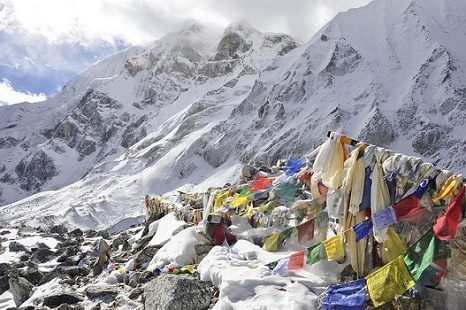 Prayer Flags At Larkya La - Nepal Himalayas, Larkya Pass