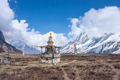Stupa Along Manaslu Trek - Nepal Himalayas, Larkya Pass