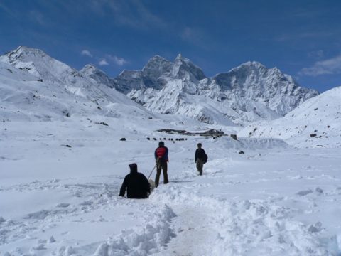 Day After Heavy Snowfall, Lhotse Expedition 2014
