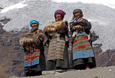 Women in Traditional Dress in Limi Valley, Limi Valley Trek