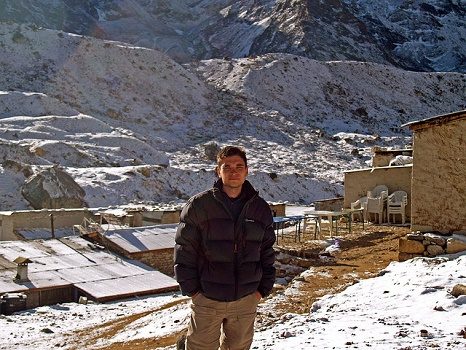 View Hiker & Lobuche Landscape - Nepal Himalayas, Lobuche