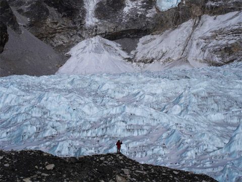 massive Khumbu Glacier near Everest Base Camp in Nepal., Lobuche Peak 18 Days