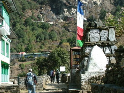 Buddhist Marks Along the Trail of Lukla, Lukla