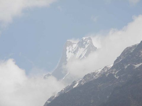 Machapuchare Snow Clouds, Machapuchare