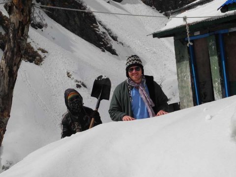 David Urmann at Machhapuchhre, Machhapuchhre Base Camp