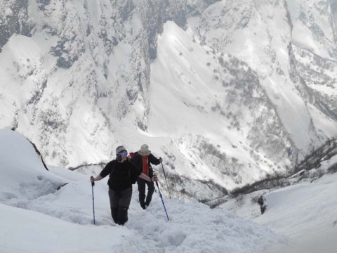 Trekkers on Way to MBC, Machhapuchhre Base Camp