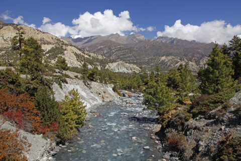 River In Nepal Annapurna Region, Manang