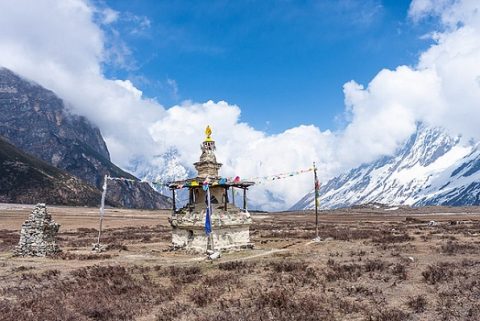 Stupa In Valley Along Manaslu Circuit - Nepal Himalayas, Manaslu