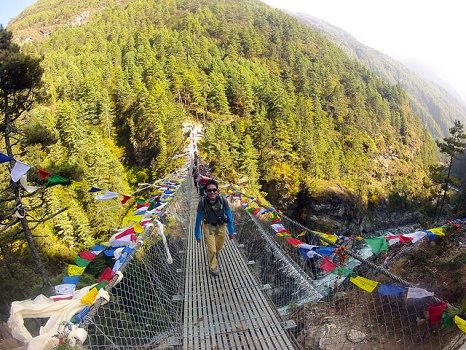 Suspension Bridge Along Mera & Island Peaks Trek - Nepal Sagarmatha, Mera Peak