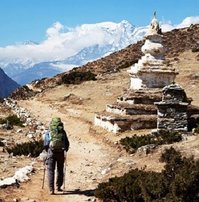 Stupa In Nepal Himalayas, Mount Everest