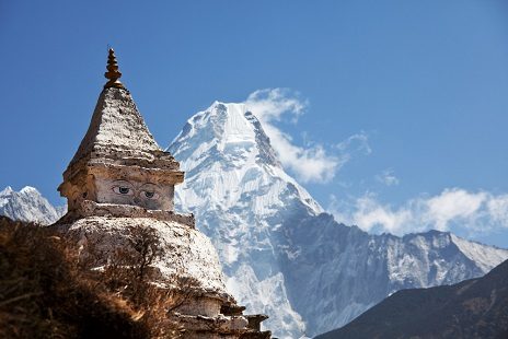 Stupa With Himalaya, Mount Everest
