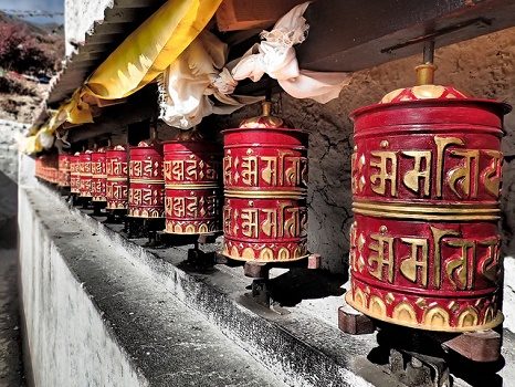 Praying Wheels Near Luri Gomba - Mustang Annapurna - Nepal, Mustang