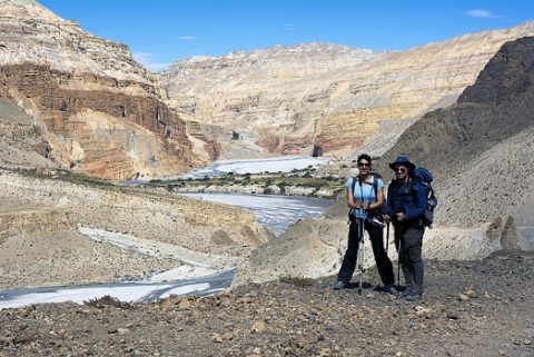 Trekkers In Mustang - Nepal Annapurna, Mustang