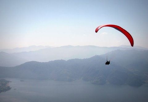 Paragliding over Phewa Lake, Paragliding in Pokhara