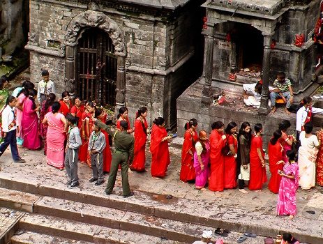 Devotees Inside Pashupatinath Temple In Kathmandu Nepal, Pashupatinath Temple