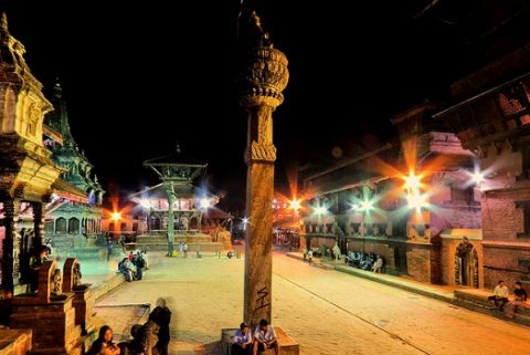 Patan Durbar Square - North End - Night View, Patan Durbar Square